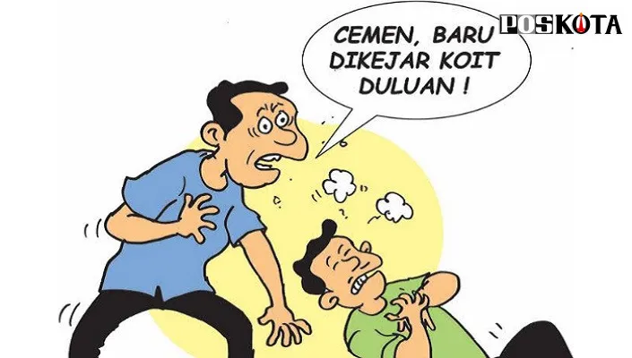 Kartun ilustrasi Nah Ini Dia untuk edisi 'Pasien Jantung Jangan Lari Malah Larikan Istri Orang', Rabu (07/04/2021). (kartunis: Yudhi Himawan)