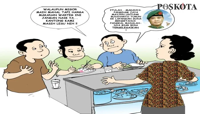 Kartun Sental-sentil "Obrolan Warteg: Untung untuk Semua". (kartunis: poskota/ucha)