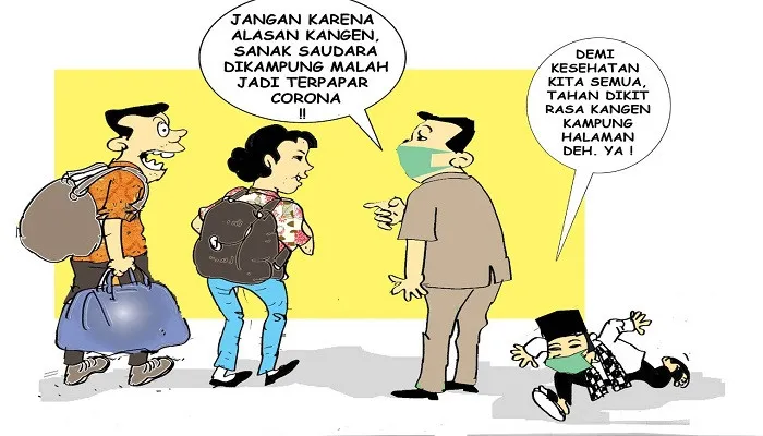 Ilustrasi Sental Sentil Jangan Sampai Tebar Virus ke Kampung. (ucha)