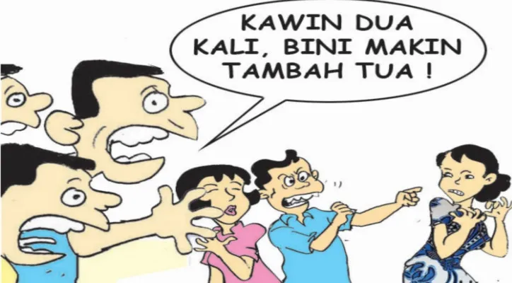 Karikatur Nah Ini Dia: 2 Kali Kawin Dapat Tua Terus, Klimaksnya yang Tua Ditusuk. (kartunis: poskota/ucha)