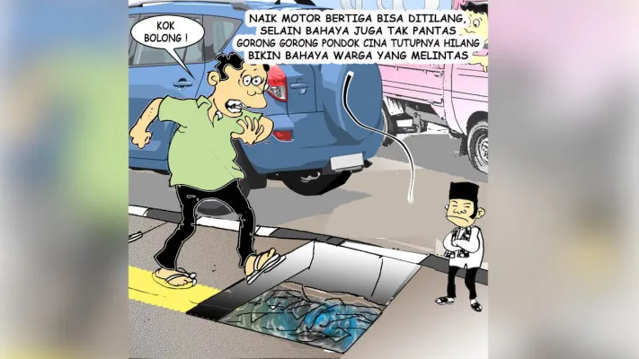 Karikatur Aspirasi: Masak, gorong-gorong dicuri, sih? (Kartunis/Poskota.co.id)