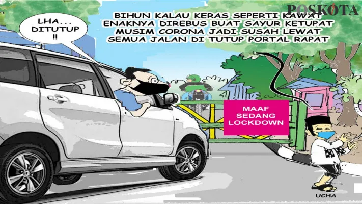 Karikatur: Akses Jalan Ditutup Dikeluhkan Warga. (Kartunis/Poskota.co.id)