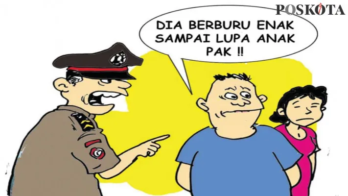 Karikatur: Janda Muda Mengejar Enak Sampai Tega Lupakan Anak. (Kartunis/Poskota.co.id)