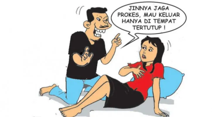 Karikatur: Jin Ternyata Jaga Prokes, Anak Kos Pun Jadi Ternoda. (Kartunis/Poskota.co.id)