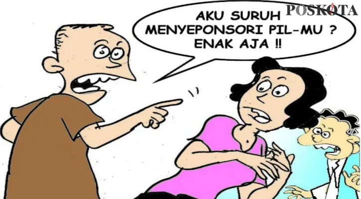 Suami Kerja Banting Tulang, Istri 'Bantigan' dengan 'PIL'. (Kartunis/Nah Ini Dia/Poskota.co.id)