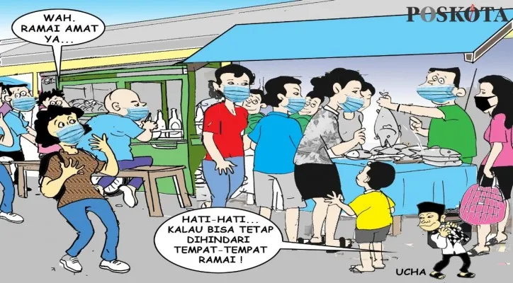 Jabodetabek Level 3, Tetap Batasi Aktivitas. (Kartunis/Sental-Sentil/Poskota.co.id)