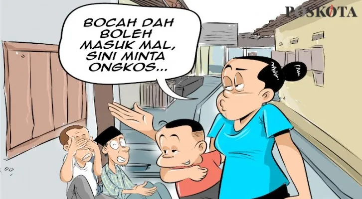 Masuk Kelas dan ke Mal, Jangan Lalai. (Kartunis/Sental-Sentil/Poskota.co.id)