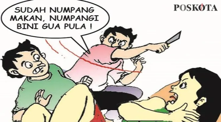 Numpang di Rumah Teman kok Tumpangi Bininya Juga. (Kartunis/Nah Ini Dia/Poskota.co.id)