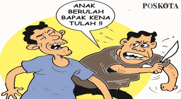 Anak Bawa Lari Bini Orang Bapaknya yang Kena Hajar. (Kartunis/Nah Ini Dia/Poskota.co.id)