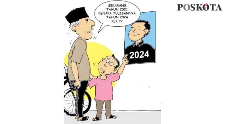 Dialog Kakek dan Cucu Soal 2024. (Kartunis/Sental-Sentil/Poskota.co.id)