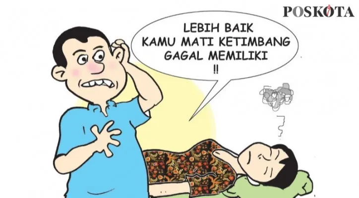 Ketimbang Gagal Memiliki, Lebih Baik Dia Kubikin Mati. (Kartunis/Poskota.co.id/Nah Ini Dia/Ucha)