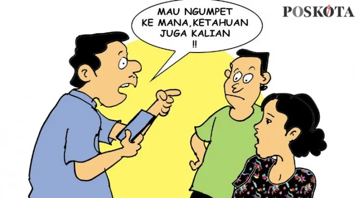 Jumat Nikmat Terbongkar Berkat Aplikasi di HP Istri. (Kartunis/Poskota.co.id/Nah Ini Dia/Ucha)