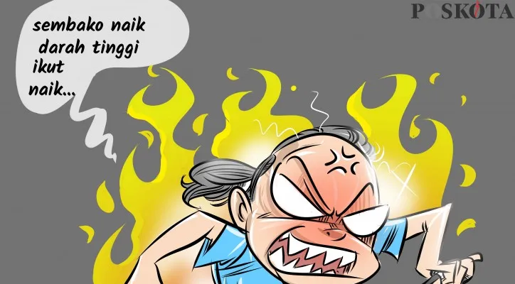 Kartun Sental-Sentil: Sembako Naik, Darah Tinggi Ikut Naik. (kartunis: poskota/arif setiadi)