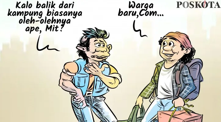 Kartun Sental-Sentil "Mengulang indahnya mudik". (kartunis: poskota/arif)