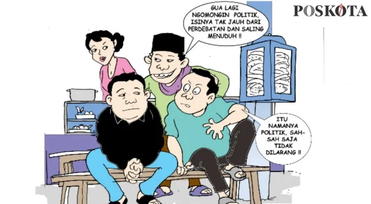 Kartun Obrolan Warteg: Mulai Enek dengan Pencitraan. (kartunis: poskota/ucha)