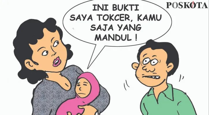 Kartun Nah Ini Dia: Diledek sebagai Suami Mandul Malah Hamili Teman Sekantor. (kartunis: poskota/ucha)