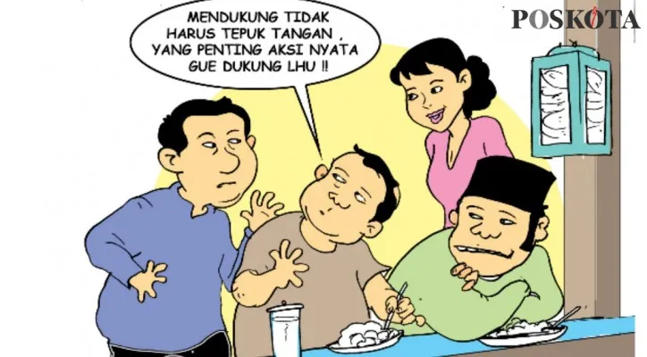 Kartun Obrolan Warteg: Jadi Lelaki Kok Loyo. (kartunis: poskota/ucha)