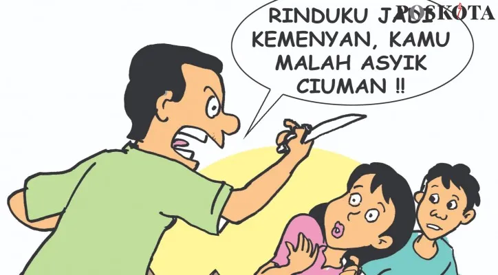 Kartun Nah Ini Dia: Pelaut Pulang Kampung, Bini Malah Dipacari ABG. (kartunis: poskota/ucha)