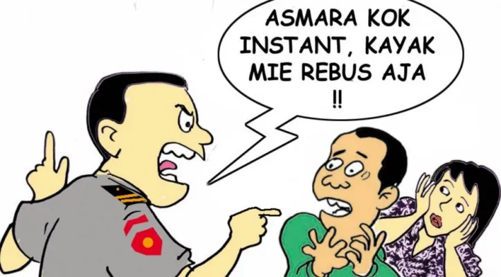 Kartun Nah Ini Dia: Bila Pemabok Jatuh Cinta, Bini Tetangga Pun Disikat. (kartunis: poskota/ucha)