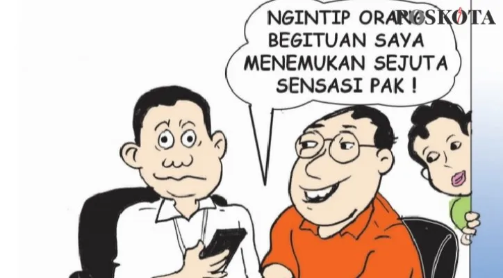 Kartun Nah Ini Dia: Bini Dijual ke Hidung Belang Sekedar Pengin Ikut Nonton. (kartunis: poskota/ucha)