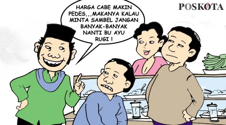 Kartun Obrolan Warteg: Cabai Rawit Terasa Menggigit. (kartunis: poskota/ucha)