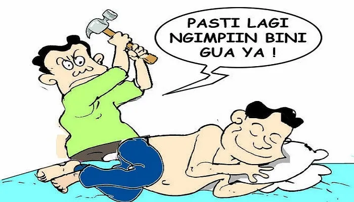 Ilustrasi Nah Ini Dia Suka Ganggu Bini Tetangga Lelaki Subita Benjol Kepala. (ucha)