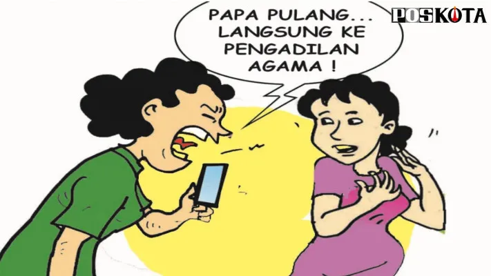 Karikatur Nah Ini Dia: Bolos Kerja Ngaku Tugas Ternyata Buntingi Cewek. (kartunis: poskota/arif's)