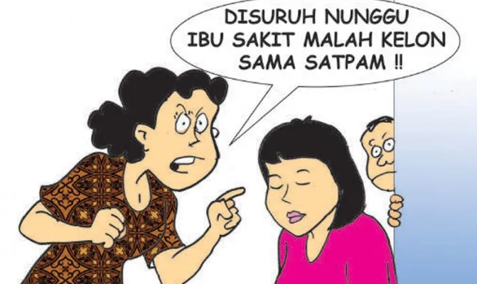 Biar cinta ke WIL makin subur suami disiram pakai air keras. (Ilust/poskota)