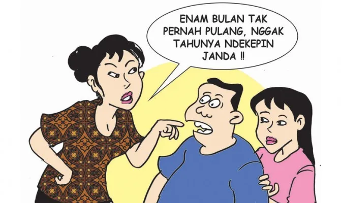 ASN 6 bulan tidak pulang ternyata ndekemi janda. (ilust/poskota)