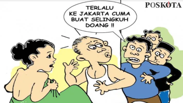 Karikatur Nah Ini Dia: Oknum DPRD Sering ke Jakarta Ternyata Cuma Studi Ranjang. (kartunis: ucha)