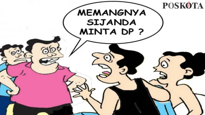 Karikatur Nah Ini Dia: Hendak Nikah Usai Lebaran Malah Kepergok DP Duluan. (kartunis: poskota/ucha)