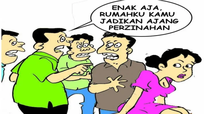 Karikatur Nah Ini Dia: Kok Bisa Ya, Ndekemi Janda Sambil Bawa Bocah Balita. (kartunis: poskota/ucha)