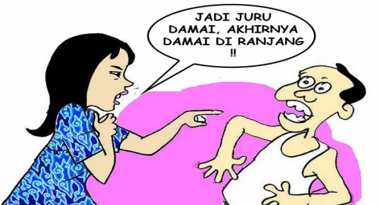 Ilustrasi Nah Ini Dia Niatnya Menjadi Juru Damai Malahan 'Damai' di Ranjang. (ucha)