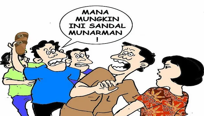 Ilustrasi Nah Ini Apel Bini Orang Tengah Malam Sandal Jepit Jadi Barang Bukti. (ucha)